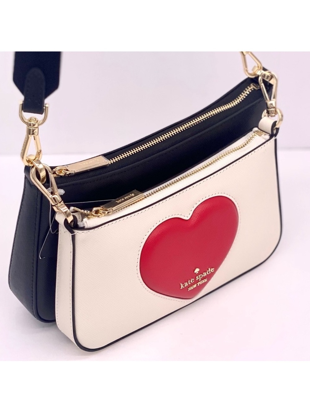 Kate Spade 2 in 1 Duet Puffy Heart Crossbody Bag NWT - Picture 12 of 14